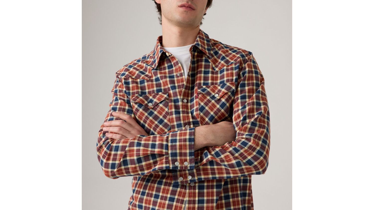 Классическая рубашка в стиле вестерн стандартного кроя Levi's, Jesper Plaid Dress Blues - Blue — фото 4