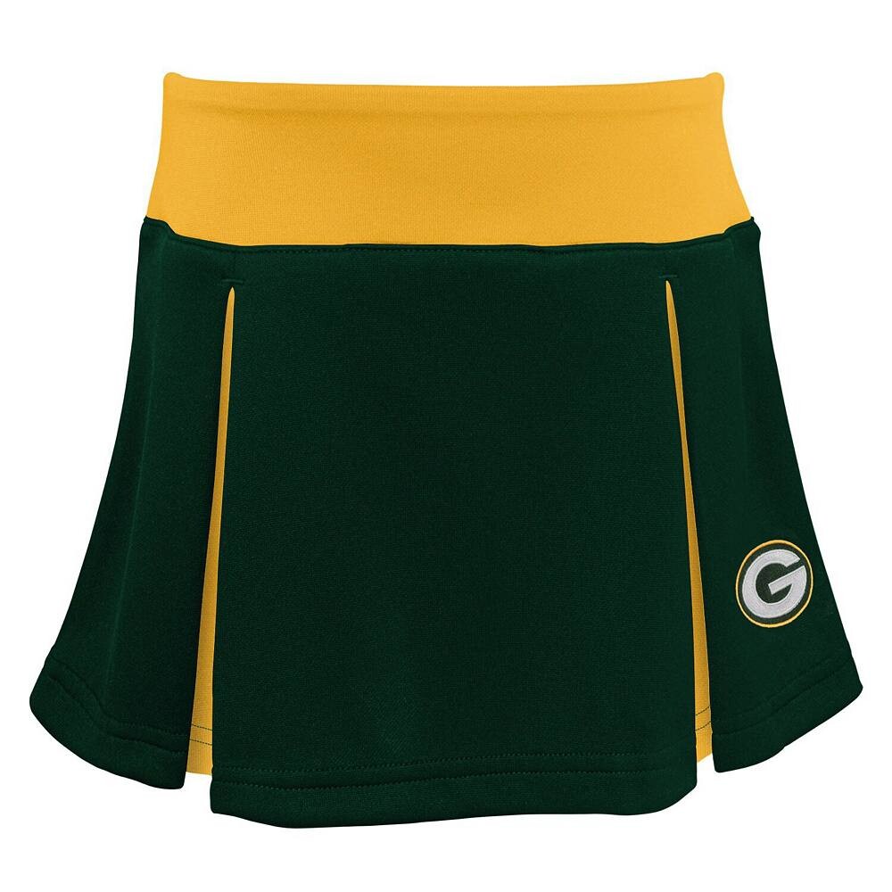 Комплект из трех предметов группы поддержки для девочек Green Green Bay Packers Spirit Cheer Outerstuff, цвет Pkr Green — фото 4