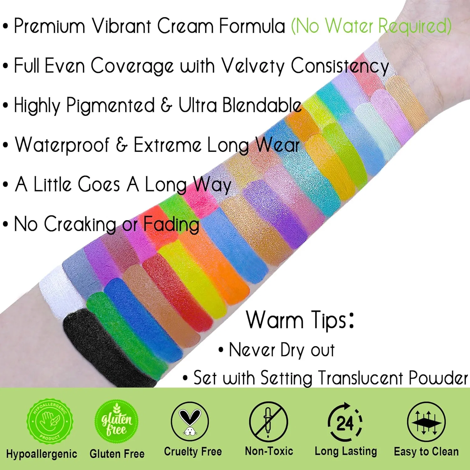 Палитра для боди-арта CCbeauty 36 цветов, масляная Ccbeauty, Multicoloured — фото 4