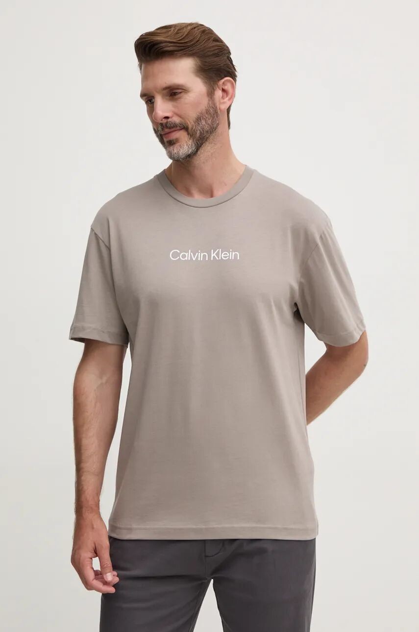 

Хлопковая футболка Calvin Klein, серый