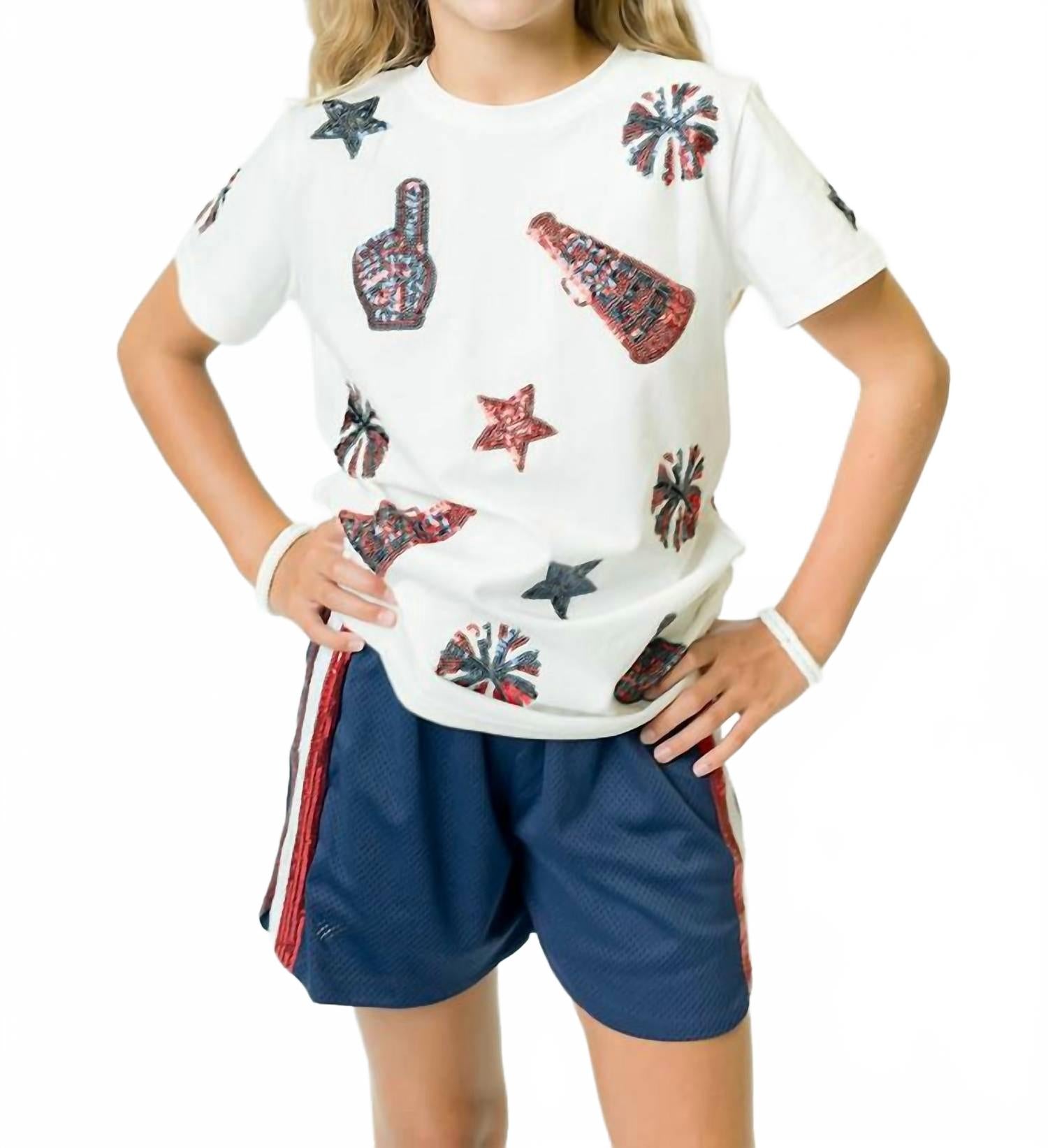 

Футболка черлидинга темно-синего и красного цветов Belle Cher, темно-синий/красный