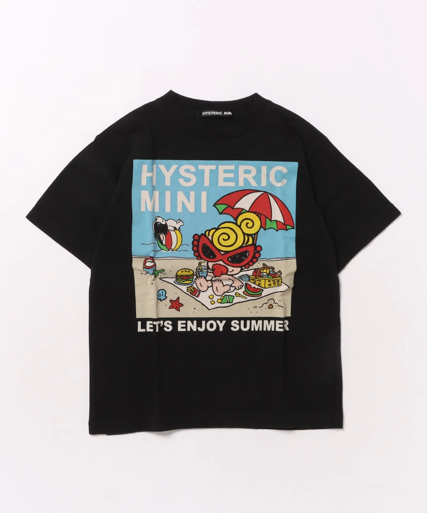 Детская футболка Hysteric Mini SUMMER VACATION WITH J чёрная