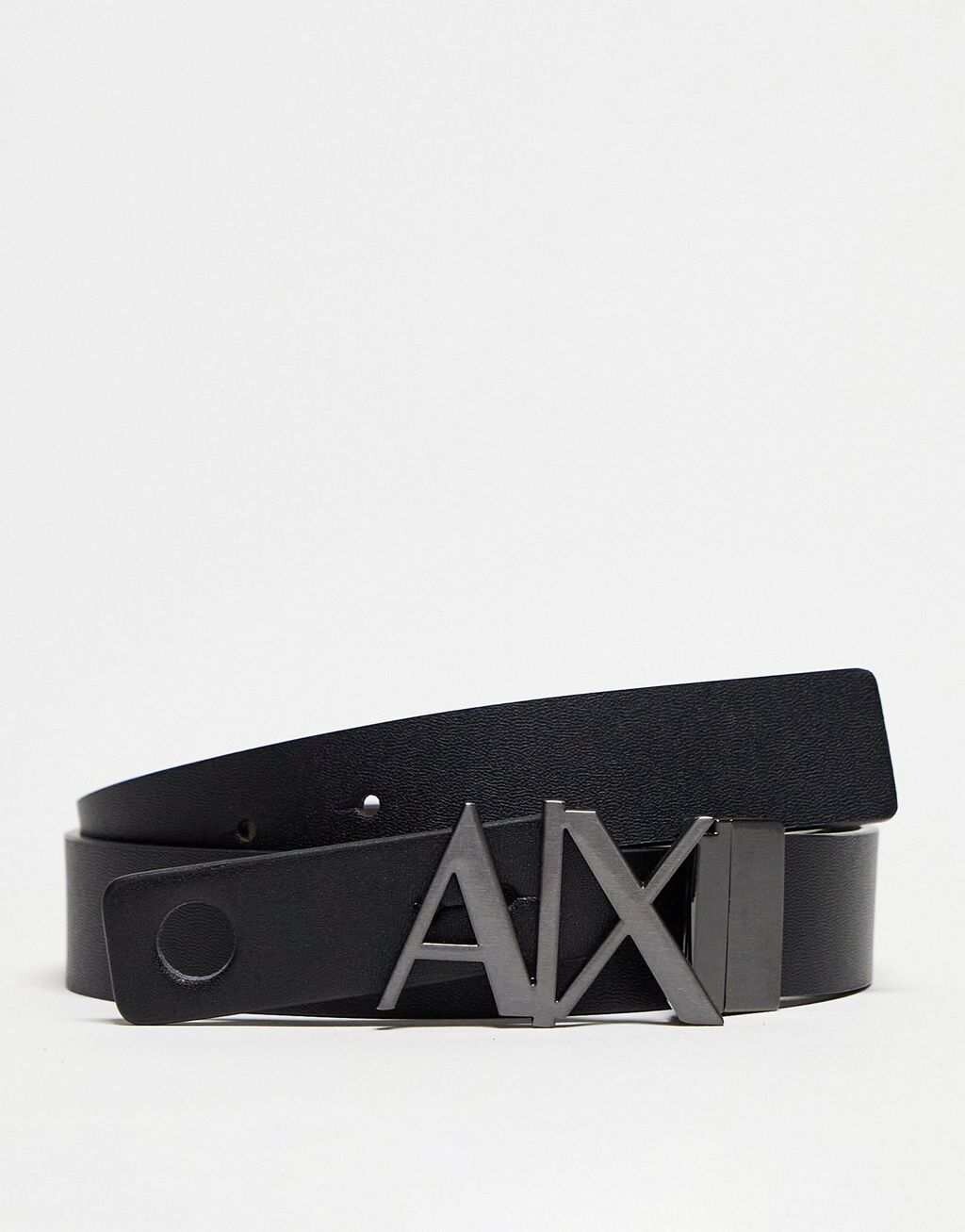 

Черный двусторонний кожаный ремень Armani Exchange