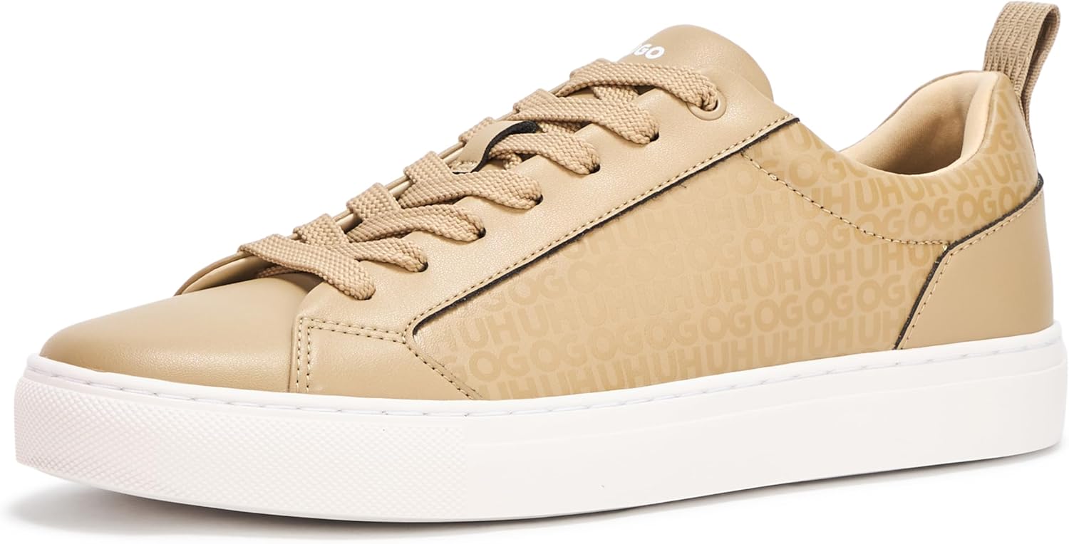 

Кроссовки Hugo Mens Morrie с низким профилем, из кожи, дружелюбный стиль, бежевый