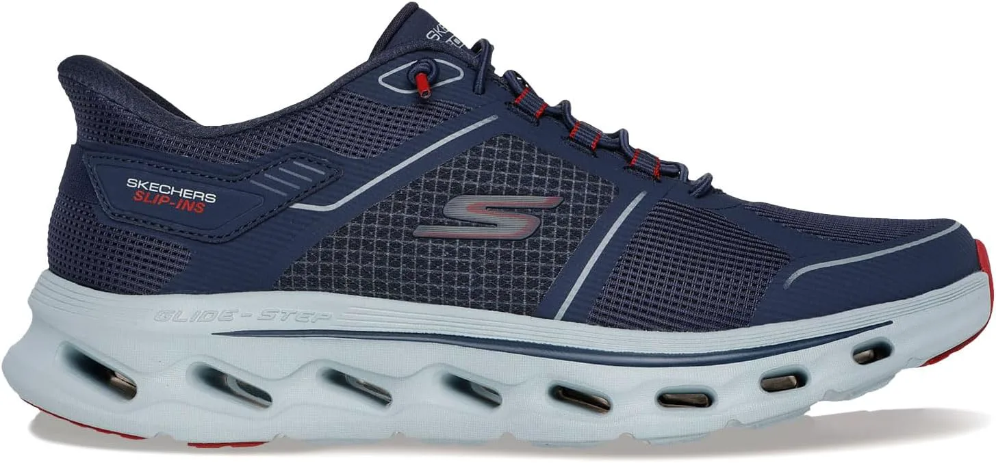 Мужские кроссовки Skechers Go Walk Glide Step 2.0 с легким надеванием от Zalor, темно-синий/красный — фото 3