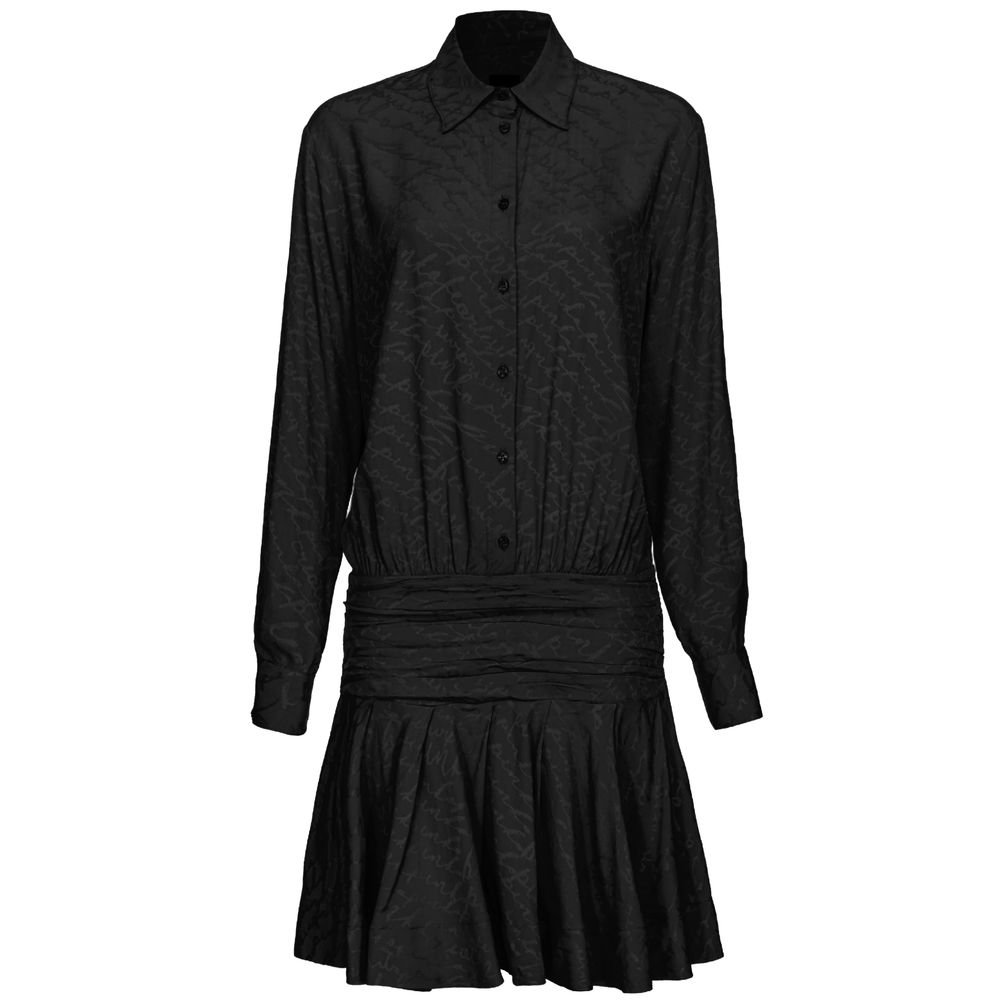 

Черное платье из телячьей шерсти Pinko, черный