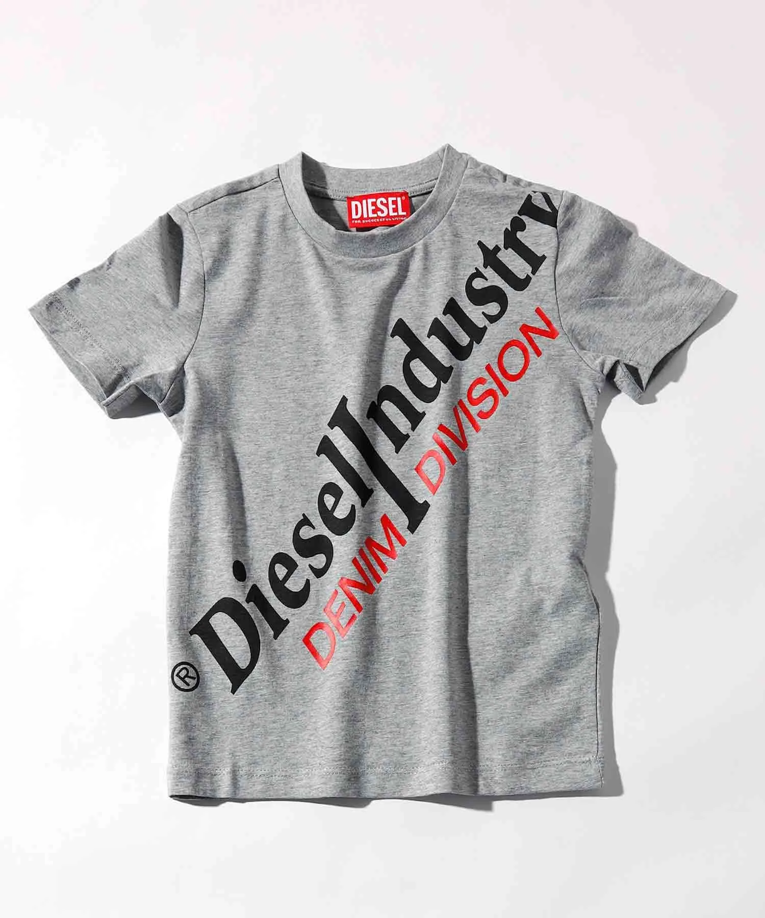 Унисекс футболка с логотипом DIESEL KIDS серая