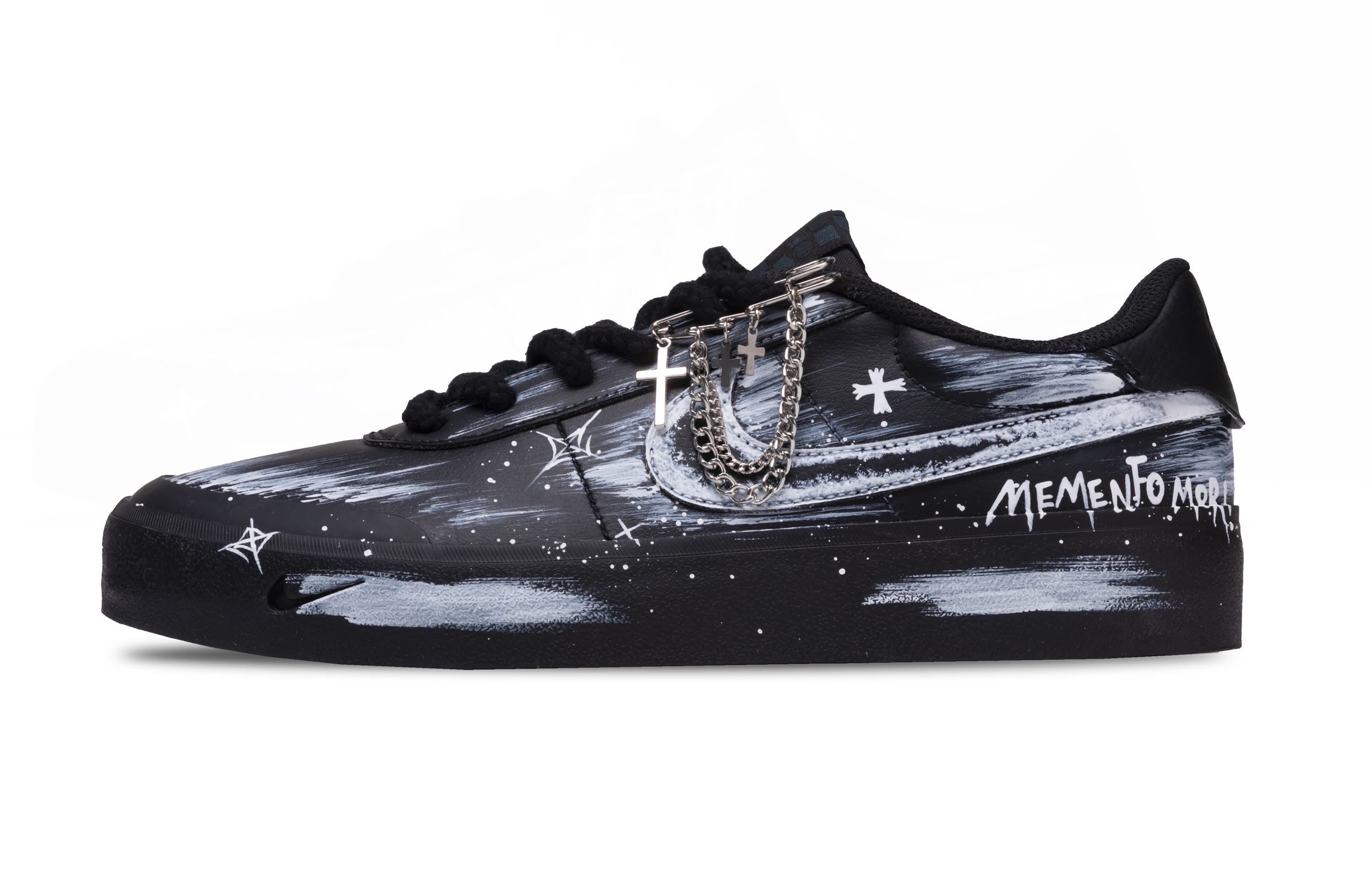 

Nike Кроссовки Court Shot Middle Ages с низким верхом для скейтборда, нескользящие, мужские, черно-белые