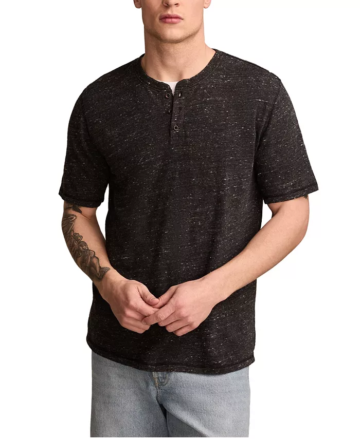 

Мужская льняная рубашка с коротким рукавом Henley Lucky Brand, черный