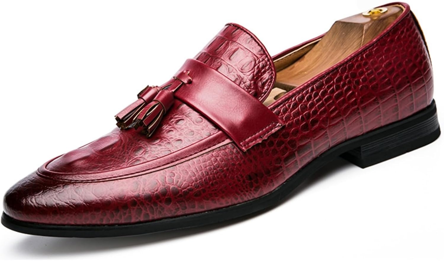 

Мужские роскошные лоферы из кожи с узором под крокодила, с кисточками, без шнурков, с зауженным носком, удобные, легкие, с противоскользящей подошвой, для делового офиса, повседневной носки, прогулок, свадеб, вечеринок, пенни-лоферы Yrzhgdl, кра...