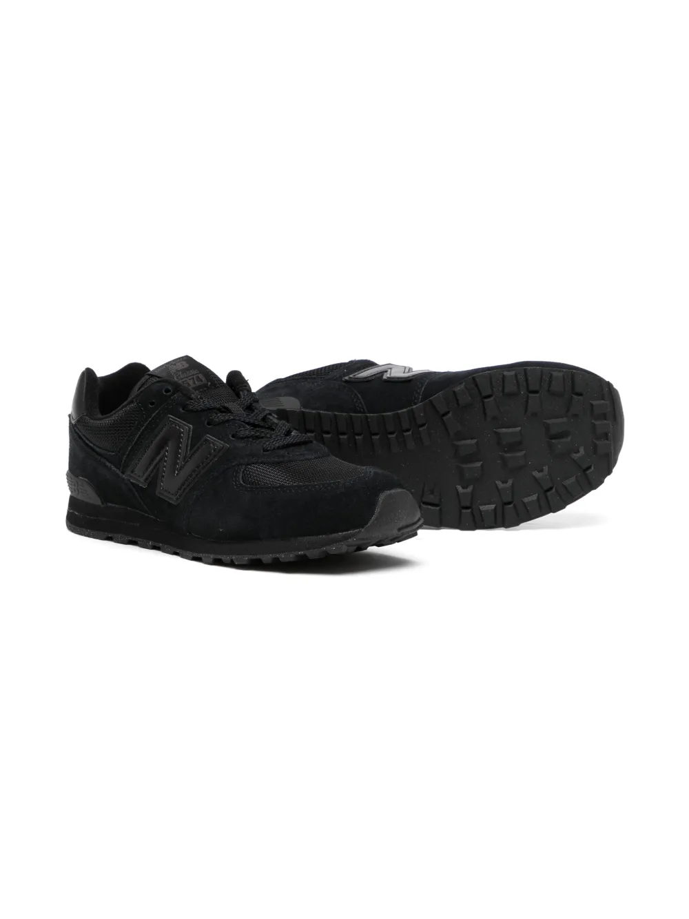 Кроссовки 574 GS "Тройной чёрный" New Balance Kids, черный — фото 2