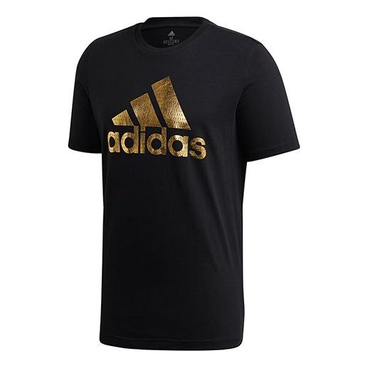 

Футболка universal foil letter short-sleeve tee men black Adidas, черный