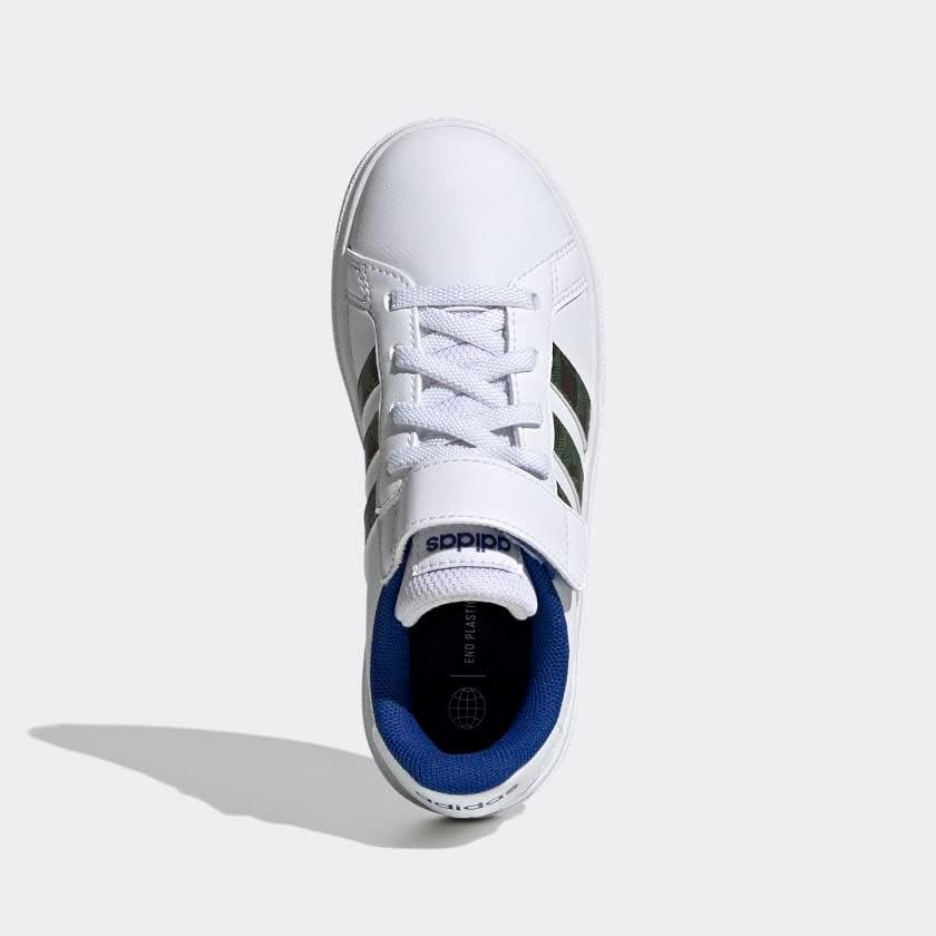 Кроссовки Adidas Kids' Grand Court 2.0, белый/зеленый/синий — фото 3