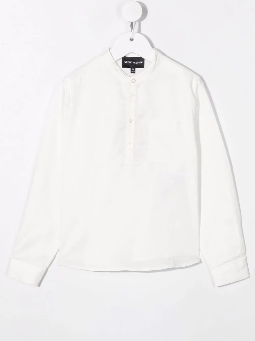 

Рубашка с воротником-стойкой Emporio Armani Kids, белый
