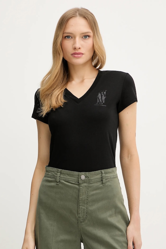 

Хлопковая футболка Armani Exchange, черный