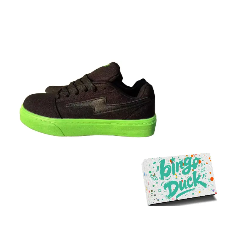 

BINGO DUCK Низкие скейтерские кроссовки унисекс черно-зеленые, цвет Black Green