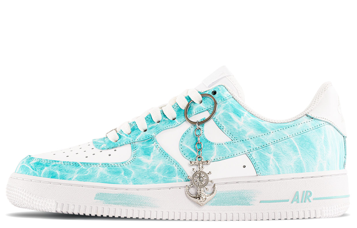 

Nike Кроссовки Air Force 1 Ocean's Heart Thermal Coverage Low Top для скейтбординга, мужские, сине-белые