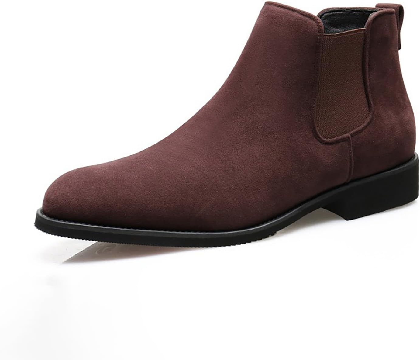

Мужские замшевые ботинки Челси из искусственной кожи PU - повседневные ботинки на резинке для мужчин Generic, бордовый