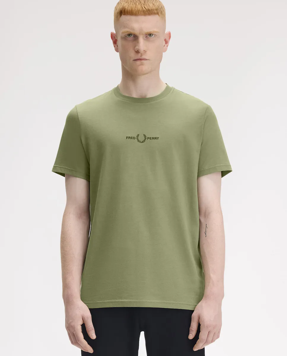 

Мужская футболка с коротким рукавом и круглым вырезом Fred Perry, цвет Kaki