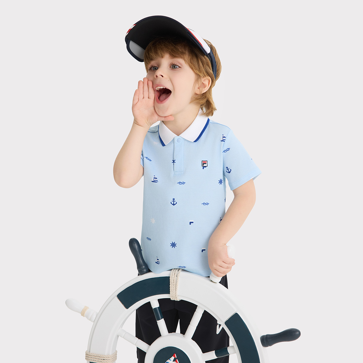 Поло с принтом по всей поверхности для детей 3-7 лет FILA KIDS, мультиколор — фото 4