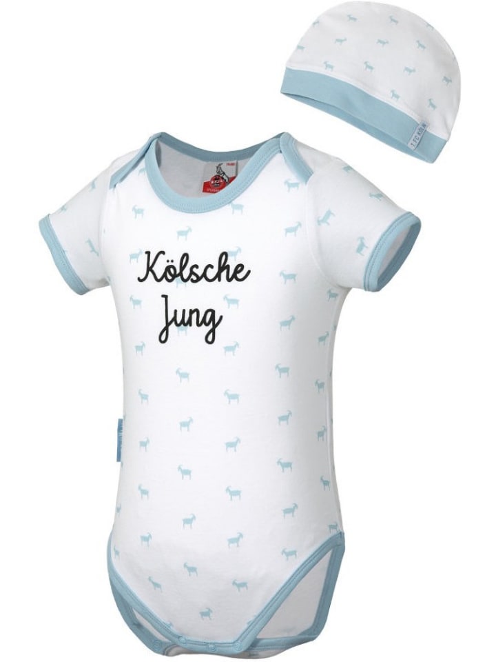 

Fußballverein 1. FC Köln Детский боди с длинными рукавами "Baby Set Kölsche Jung" белого цвета