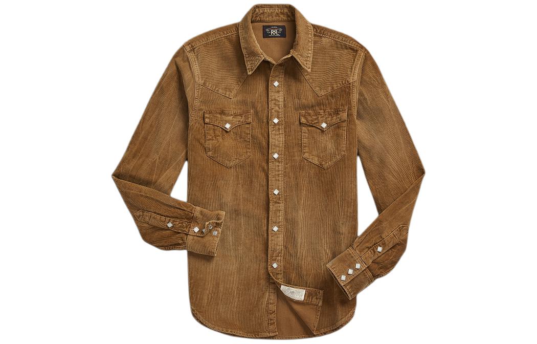 Рубашка Ralph Lauren Rrl Buffalo Western Polo Ralph Lauren, желтый — фото 3