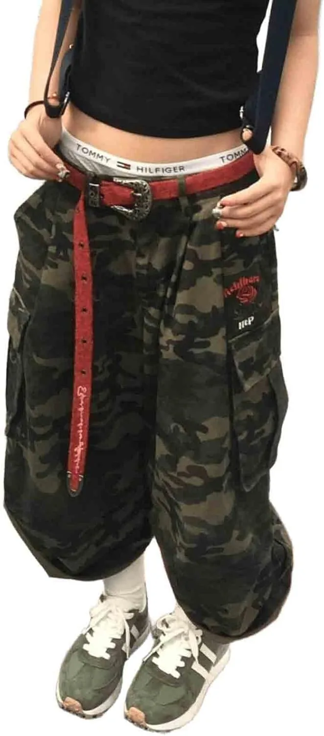 

Женские джинсы Plus Size Retro High Street Camouflage Seven Quarter CBDAO