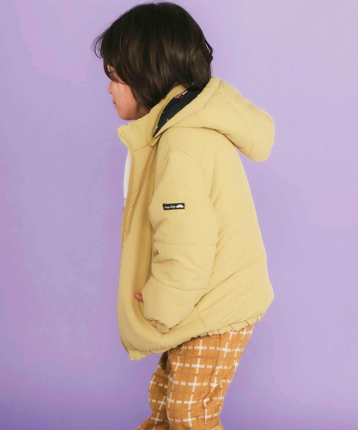 Двустороннее пальто с однотонным принтом (80–130 см) SLAP SLIP, Yellow x Navy — фото 3