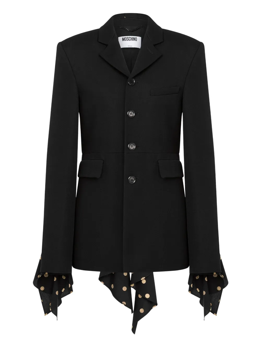 

Блейзер в горох с оборками Moschino, черный