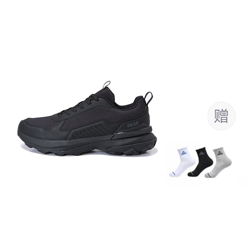 

PEAK Тайцзи 2.0 Амортизирующие противоскользящие износостойкие низкие кроссовки для тренировок мужские полностью черные (в комплекте 1 пара носков)
