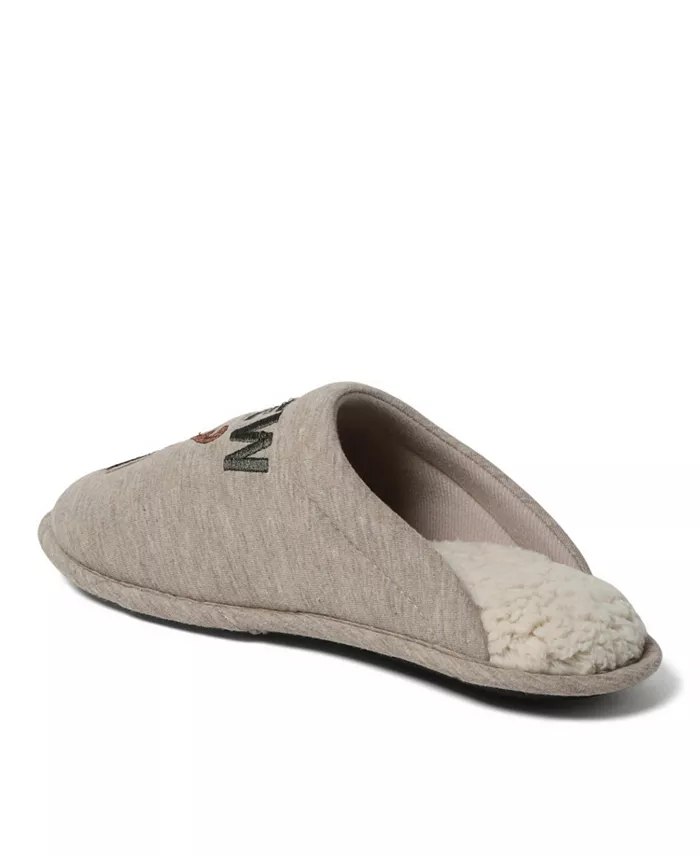 Мужские уютные Cozyfoams праздничные оригинальные шлепанцы Dearfoams, коричневый — фото 4
