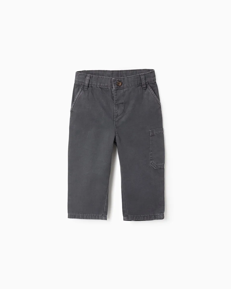 

Детские брюки из саржи с карманами-карго Zippy, серый