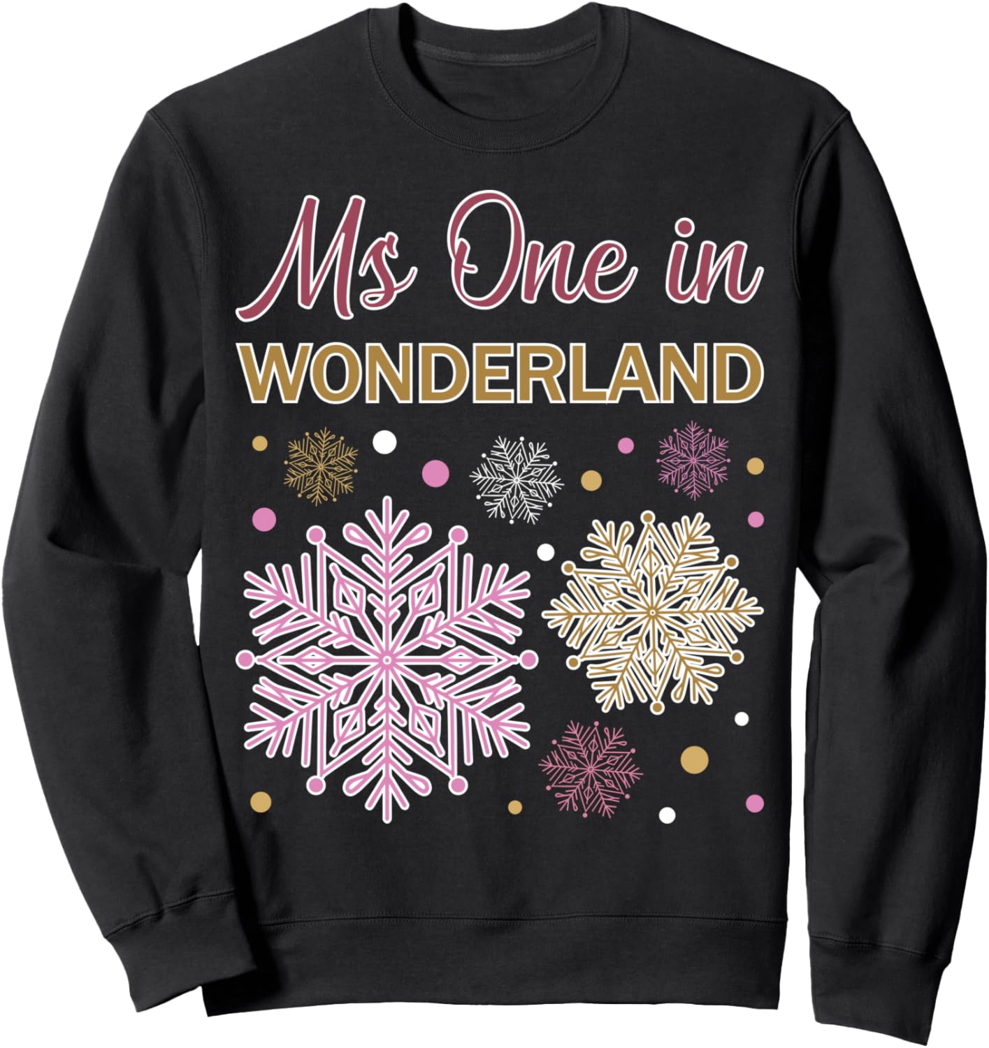 

Зимний костюм-толстовка «Мисс Один в Стране чудес» для девочки на первый день рождения Family Look 1 Year Old Snowflake Decorations Gifts, черный