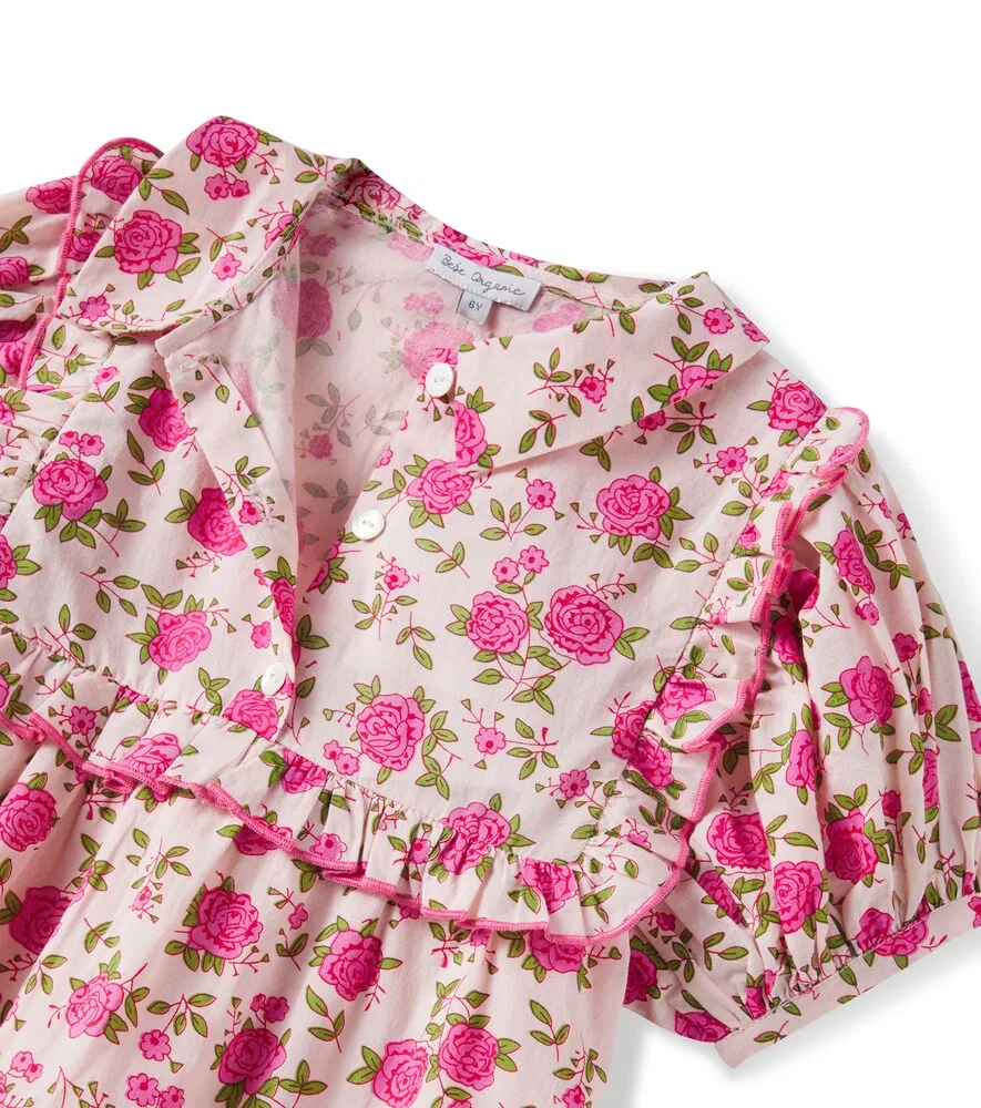 Хлопковое платье Polina с цветочным принтом Bebe Organic, розовый — фото 4