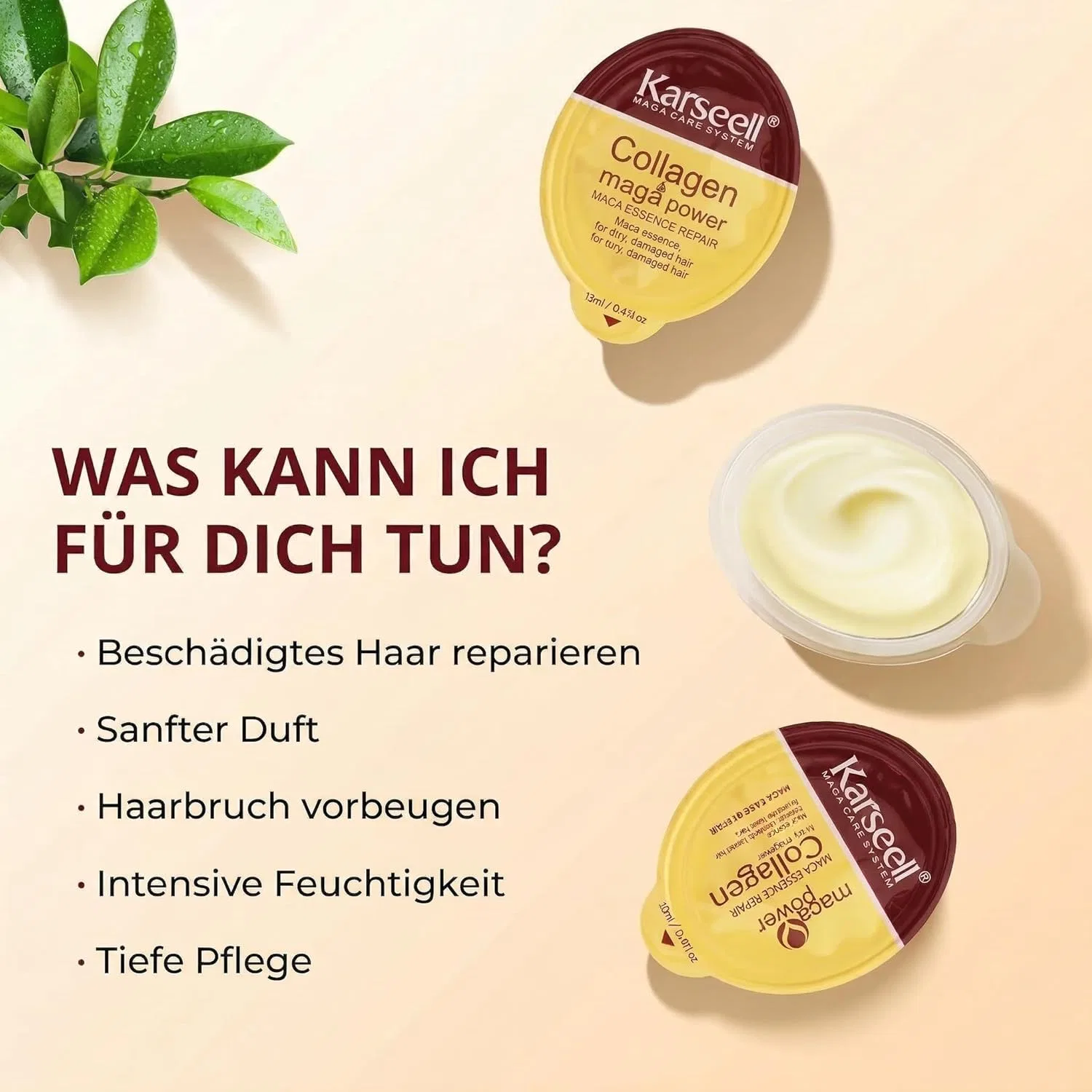 Коллагеновая маска для волос MACA CARE SYSTEM от Karseell, 8 монодоз по 12 мл Karseell Maca Care System — фото 4
