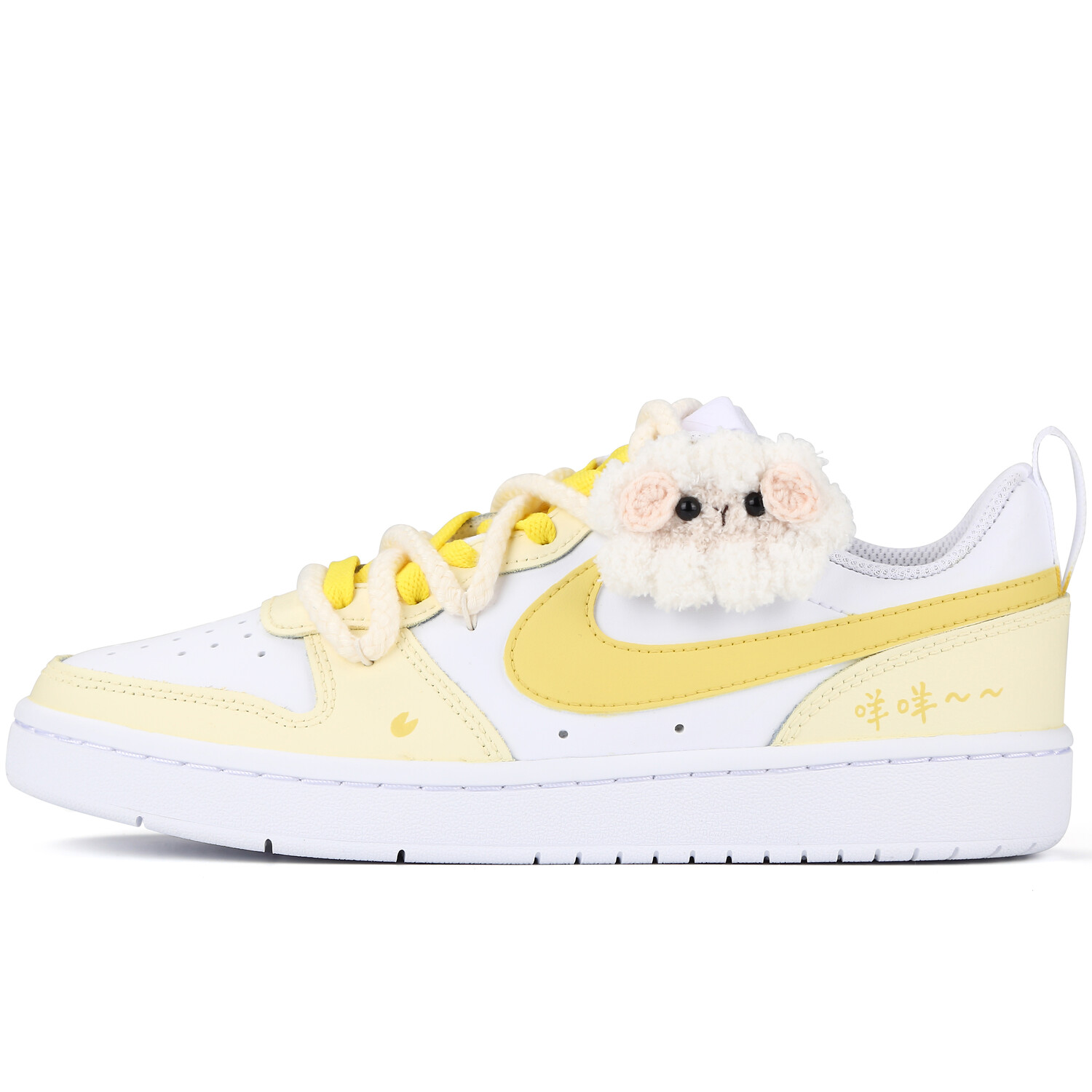 

Кроссовки Nike Court Borough Skateboarding Shoes Women's Low-top White/yellow, белый