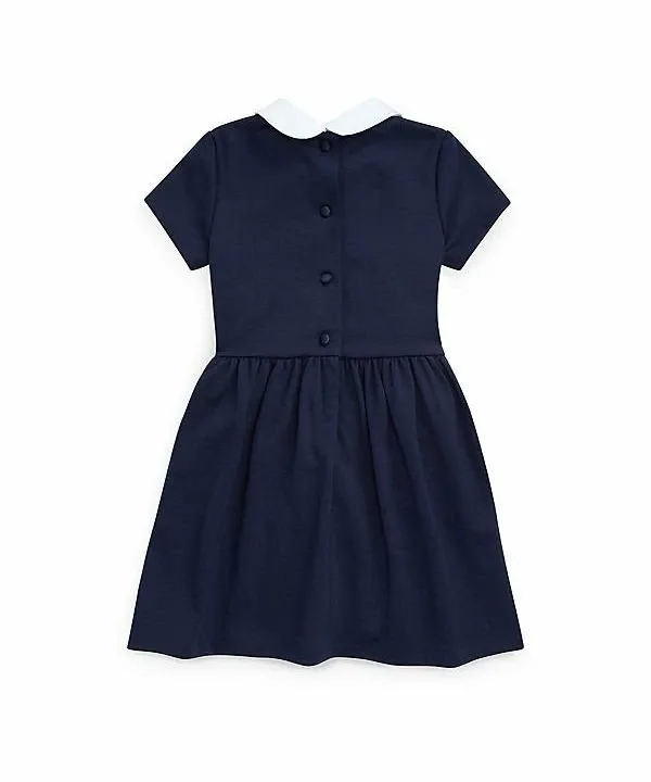 (Для девочек 2-6 лет) Платье-трапеция из ткани понте Polo Ralph Lauren, 410 Navy — фото 2