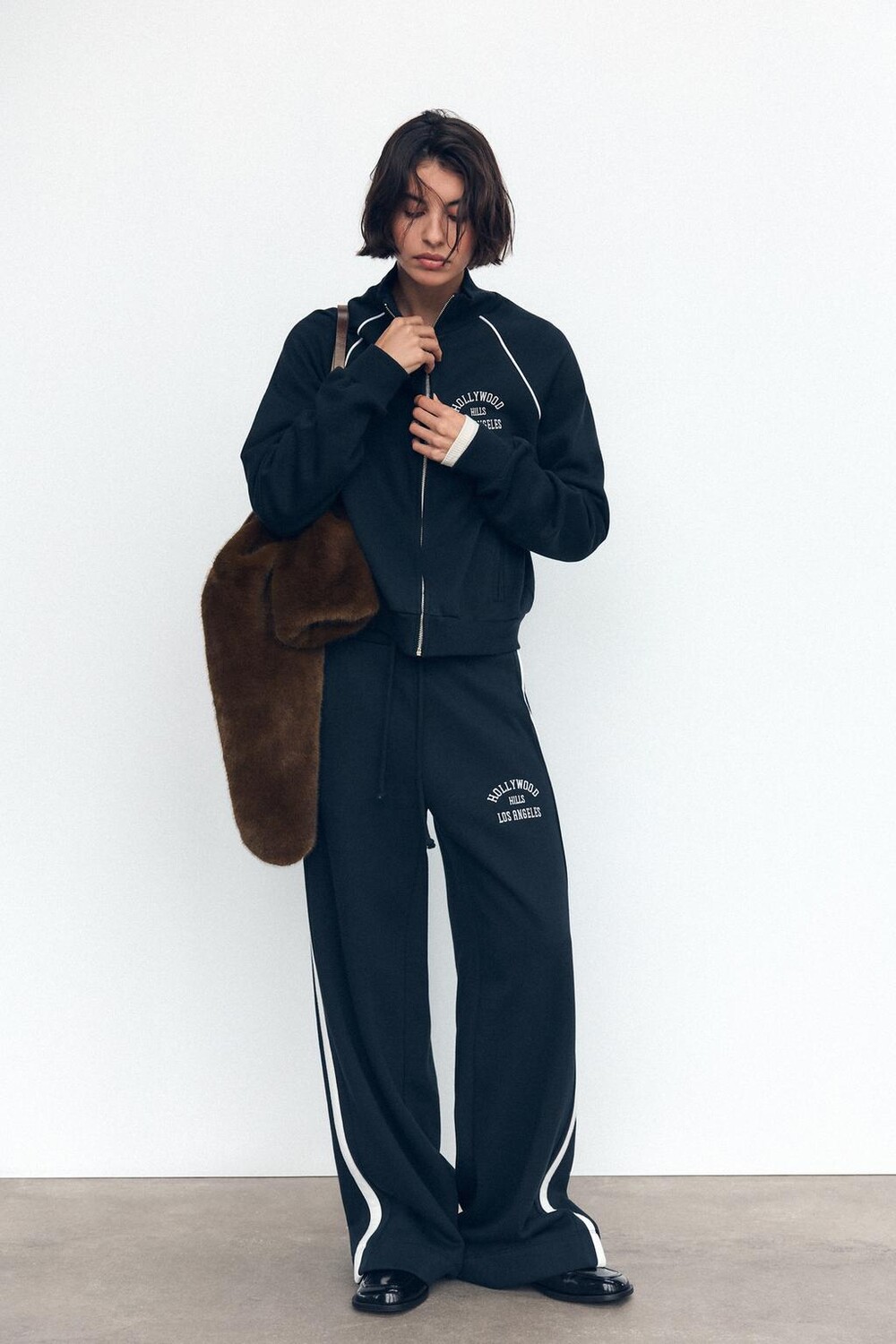 

Плюшевая толстовка с лозунгом ZARA, темно-синий