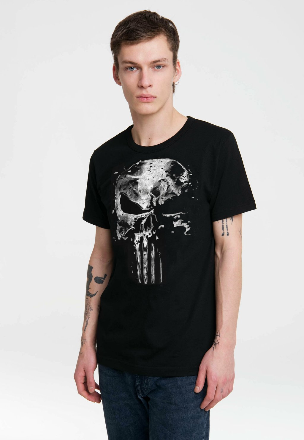 

Футболка с принтом MARVEL - PUNISHER MERCURY SKULL LOGOSHIRT, черный