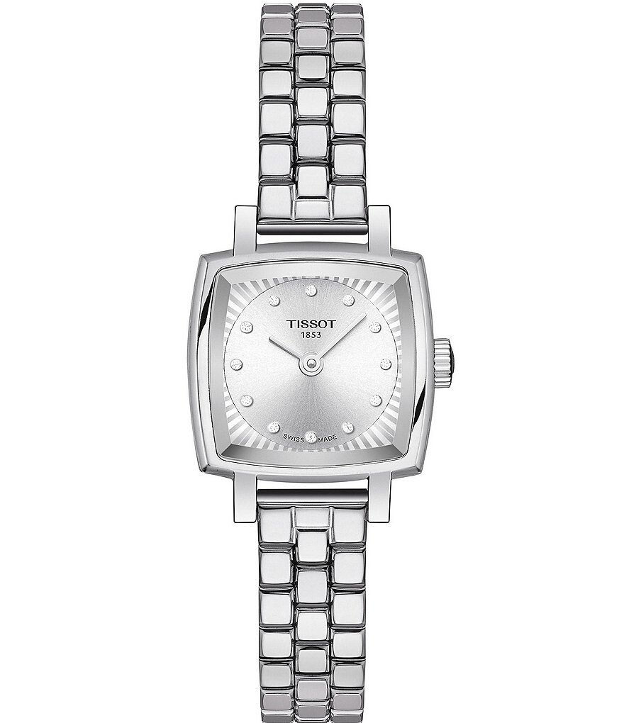

Tissot - Женские милые кварцевые аналоговые часы с квадратным браслетом из нержавеющей стали, серебро