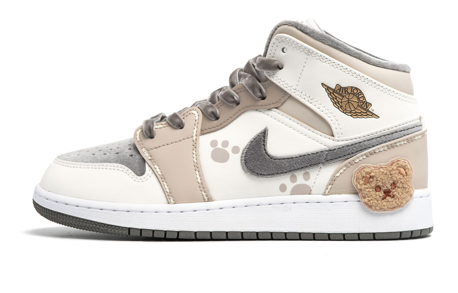 

Кроссовки Air Jordan 1 Vintage Basketball Shoes Women's Mid-Top Gray/Gold