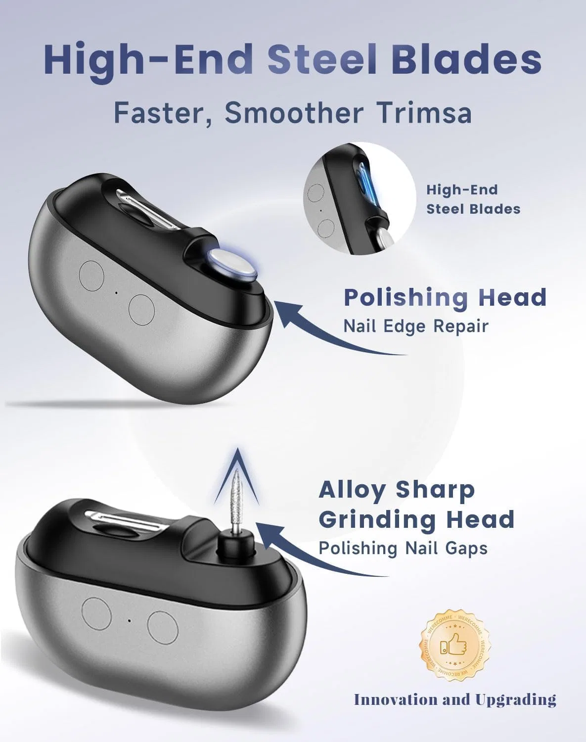 Умные электрические кусачки для ногтей «Easy Clip Smart» от Fanyil Ziswin, Grey And White — фото 2