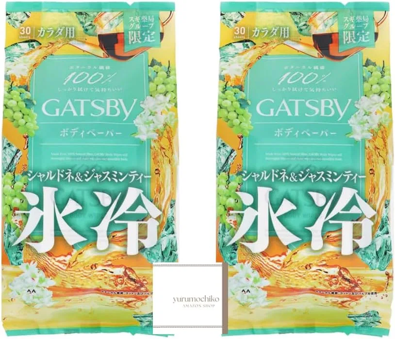 Дезодорант-салфетки для тела Gatsby Body Paper, аромат Шардоне и жасминовый чай, 30 шт x 2 пачки
