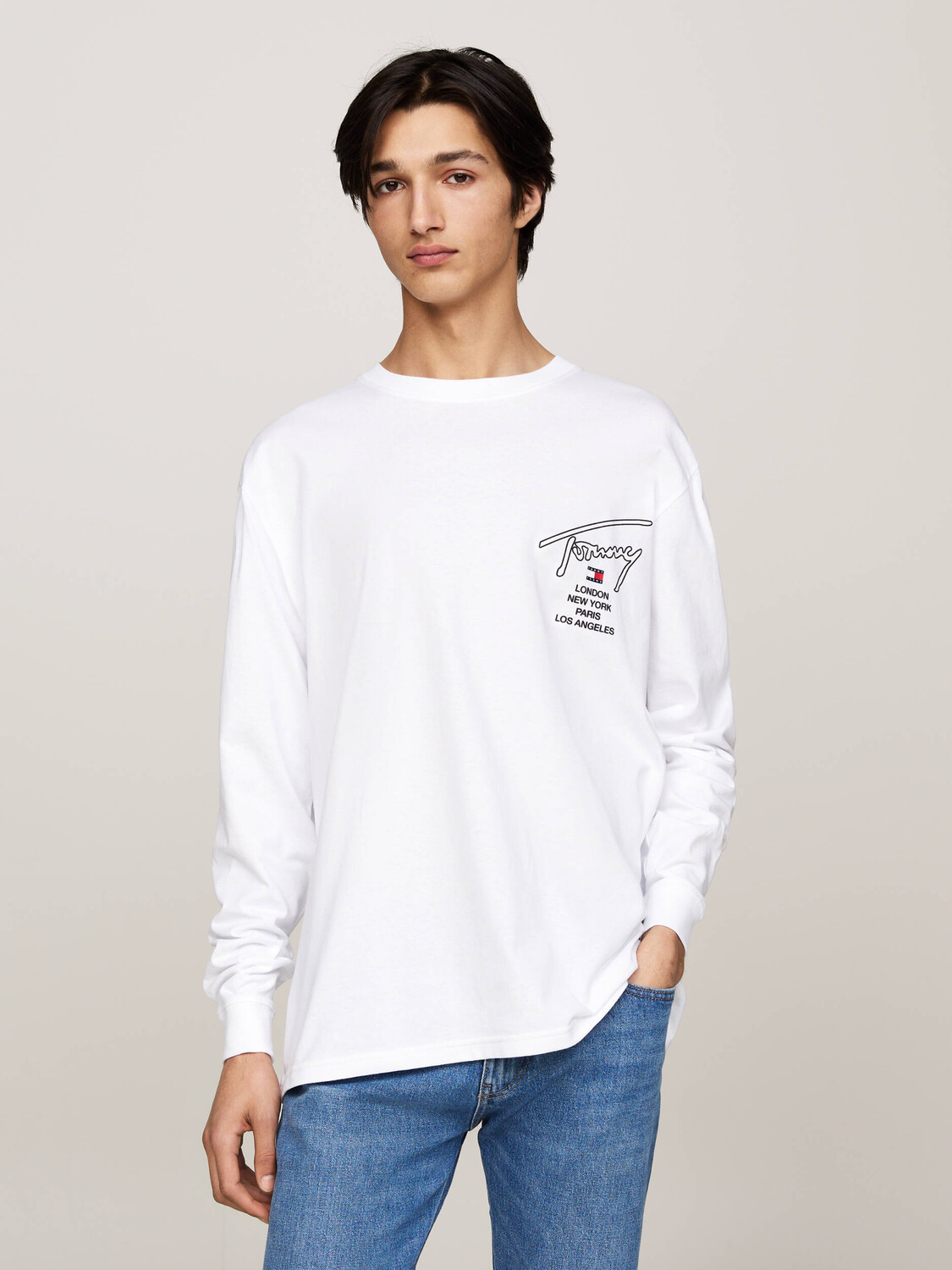 

Лонгслив Tommy Jeans Regular Fit, белый