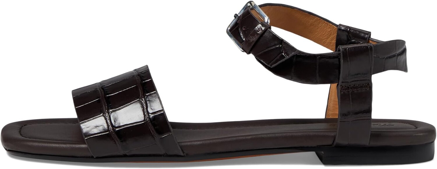 Сандалии Madewell alicante ankle strap sandal - croc, цвет Roasted Espresso — фото 4