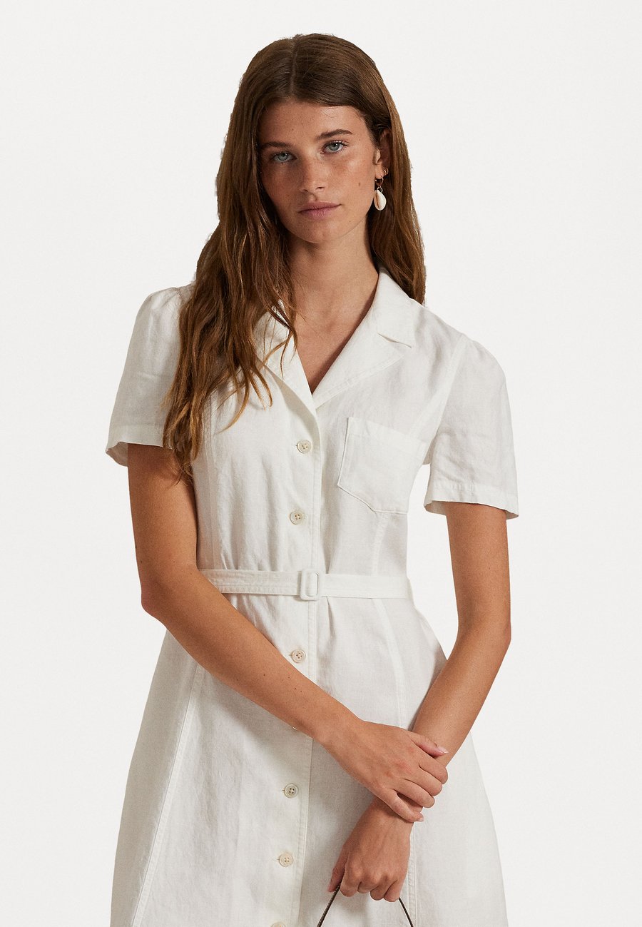 

Платье Polo Ralph Lauren BELTED LINEN A LINE SHIRTDRESS, White/Off-White