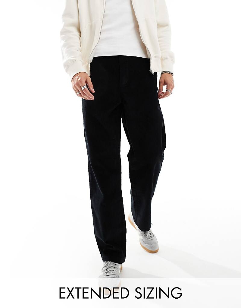 

ASOS DESIGN – черные вельветовые брюки оверсайз