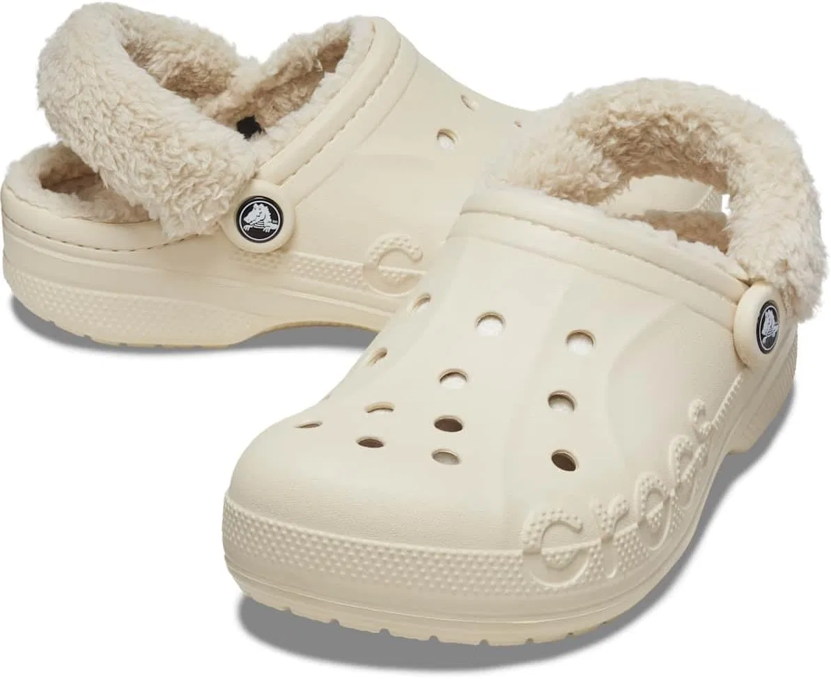 Деревянные сабо Crocs Unisex Baya на подкладке, 2-Winter White — фото 3