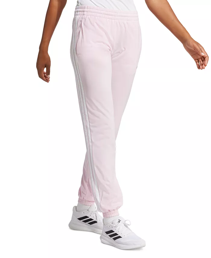 Женские трикотажные брюки с тремя полосками Track Pants adidas, розовый — фото 3