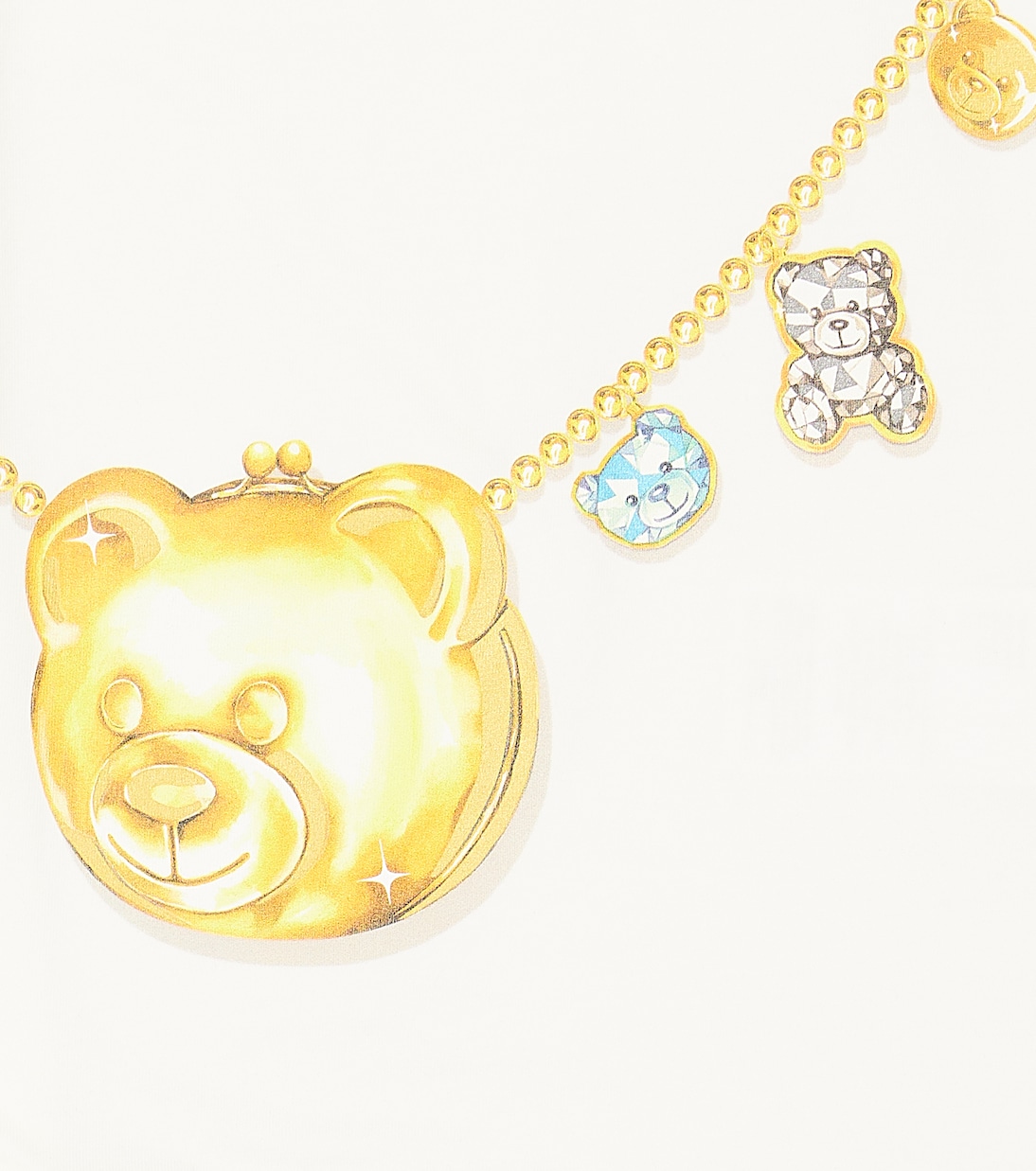 Комплект из хлопковой футболки с принтом и леггинсов Moschino Kids, Black Toy Gems — фото 3